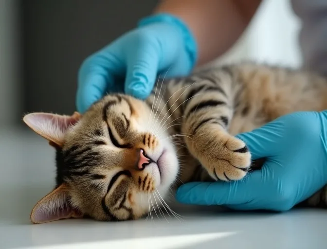 Specialist carefully handling a deceased cat with dignity in Mulgrave